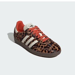 Adidas OG Samba Animal Print Sneakers with Red and Cream Accents